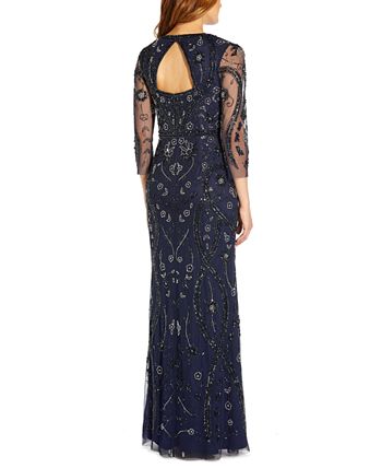 Women's Beaded Cutout-Back Gown Adrianna Papell Women's Beaded Cutout-Back Gown -Adrianna Papell Sales Shop