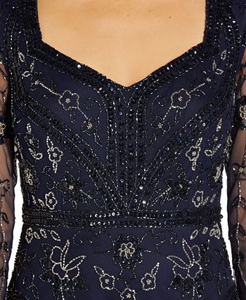 Women's Beaded Cutout-Back Gown Adrianna Papell Women's Beaded Cutout-Back Gown -Adrianna Papell Sales Shop