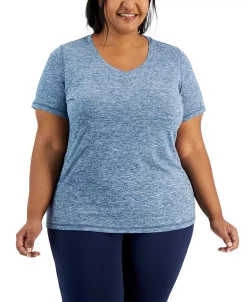 ID Ideology Women's Essentials Rapidry Heathered Performance T-Shirt, XS-4X, Created For Macy's -Adrianna Papell Sales Shop 21855988 fpx