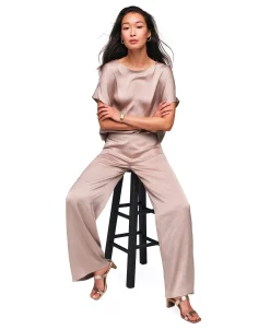 Anne Klein Women's Satin Top & Wide-Leg Pants Set -Adrianna Papell Sales Shop 21880978 fpx