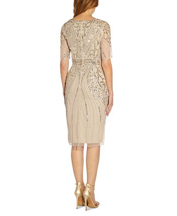 Beaded Midi Sheath Dress Adrianna Papell Beaded Midi Sheath Dress -Adrianna Papell Sales Shop