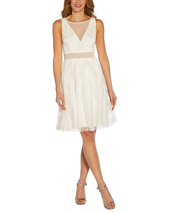 Beaded Illusion Dress Adrianna Papell Beaded Illusion Dress -Adrianna Papell Sales Shop