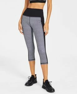ID Ideology Petite Colorblock Houndstooth Cropped Leggings, Created For Macy's