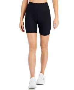 ID Ideology Women's Ribbed Solid Bike Shorts, Created For Macy's