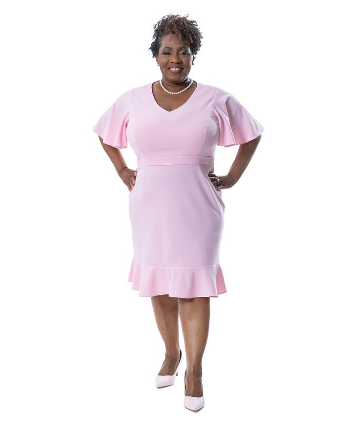 Women's Flutter-Sleeve Sheath Dress Kasper Women's Flutter-Sleeve Sheath Dress -Adrianna Papell Sales Shop