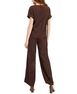 Anne Klein Women's Satin Top & Wide-Leg Pants Set -Adrianna Papell Sales Shop 21971501 fpx