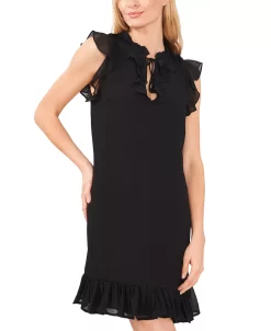 CeCe Women's Ruffled Tie-Neck Dress 11 CeCe Women's Ruffled Tie-Neck Dress -Adrianna Papell Sales Shop 22037946 fpx