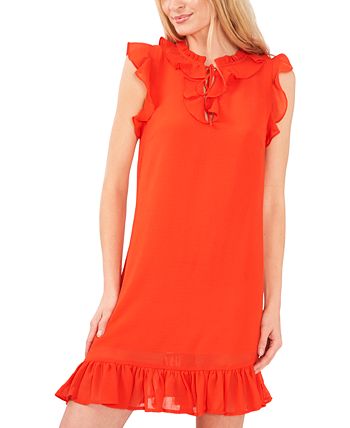 Women's Ruffled Tie-Neck Dress CeCe Women's Ruffled Tie-Neck Dress -Adrianna Papell Sales Shop