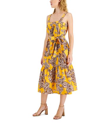 Women's Printed Tie-Waist Dress, Created For Macy's INC International Concepts Women's Printed Tie-Waist Dress, Created For Macy's -Adrianna Papell Sales Shop