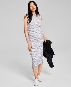 And Now This Women's Ribbed Mock-Neck Bodycon Dress