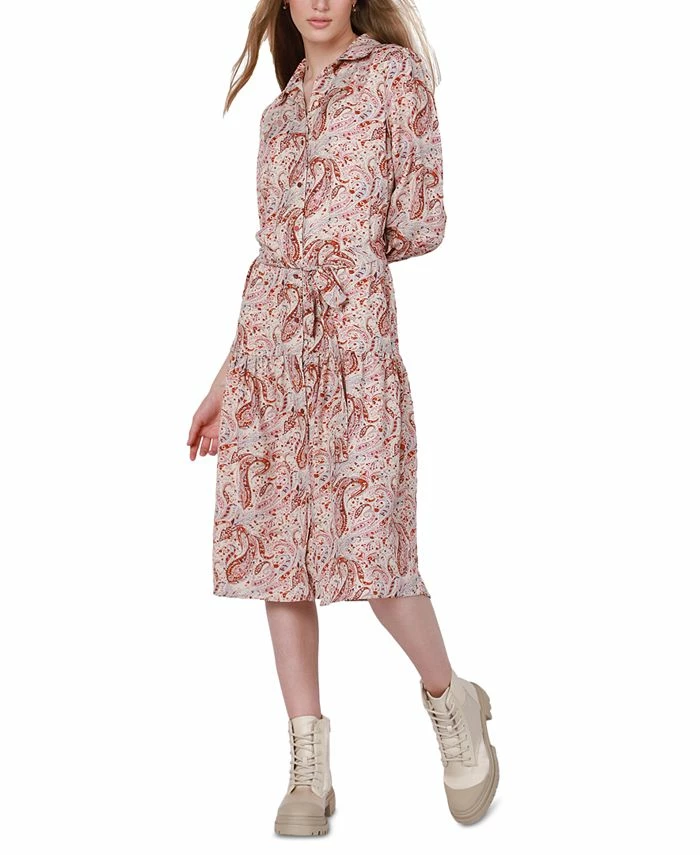 Black Tape Women's Belted Tiered Shirtdress 3 Black Tape Women's Belted Tiered Shirtdress