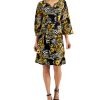 JM Collection Women's Embellished-Neck Printed A-Line Dress, Created For Macy's -Adrianna Papell Sales Shop 22152687 fpx