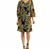 JM Collection Women's Embellished-Neck Printed A-Line Dress, Created For Macy's -Adrianna Papell Sales Shop 22152687 fpx