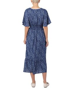 Black Tape Women's V-Neck Smock-Waist Maxi Dress 3 Black Tape Women's V-Neck Smock-Waist Maxi Dress -Adrianna Papell Sales Shop 22161130 fpx