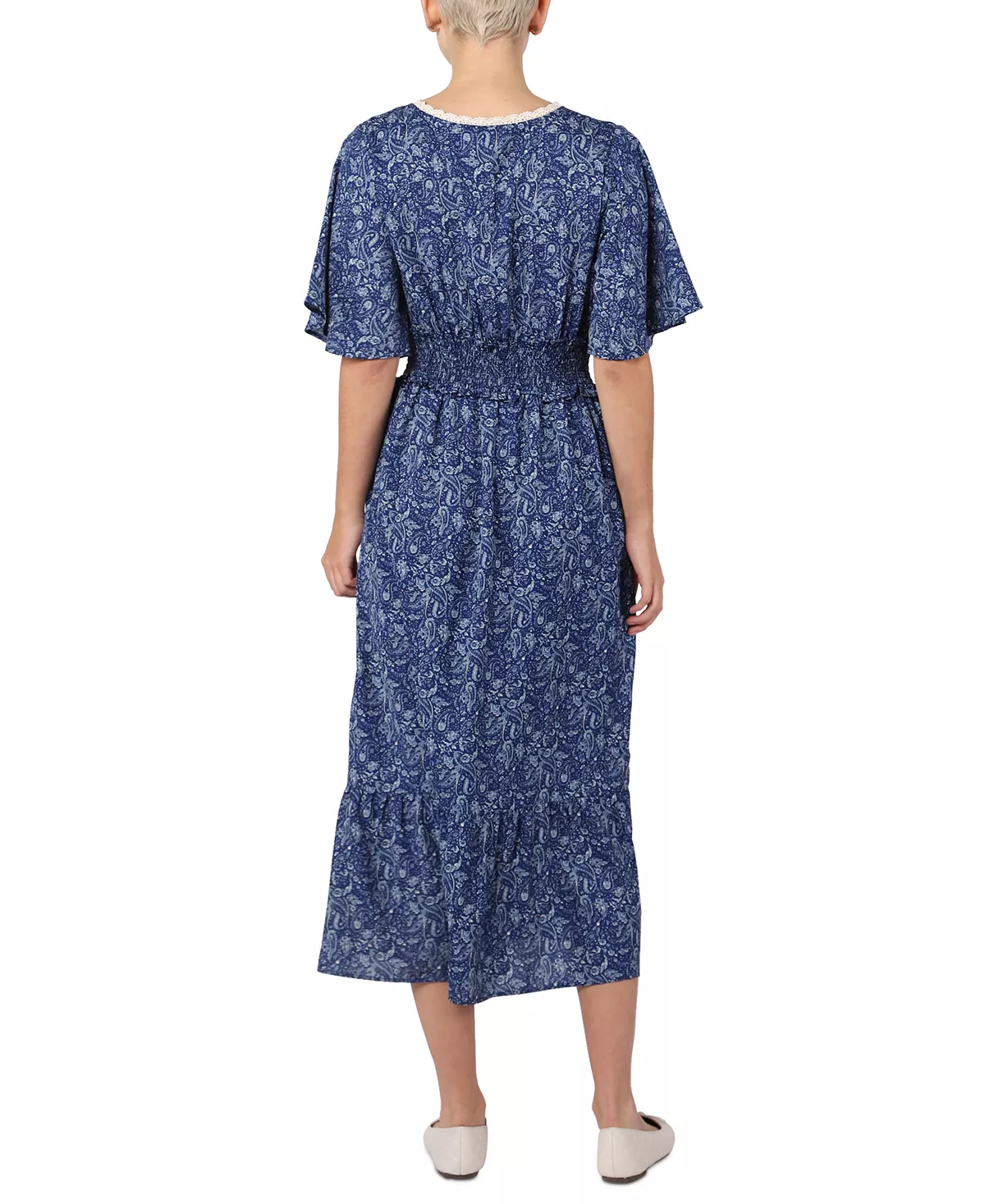 Black Tape Women's V-Neck Smock-Waist Maxi Dress 4 Black Tape Women's V-Neck Smock-Waist Maxi Dress - Image 2