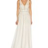 Adrianna Papell Women's Lace-Inset Embellished Gown
