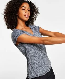 ID Ideology Women's Essentials Rapidry Heathered Performance T-Shirt, XS-4X, Created For Macy's -Adrianna Papell Sales Shop 22175765 fpx