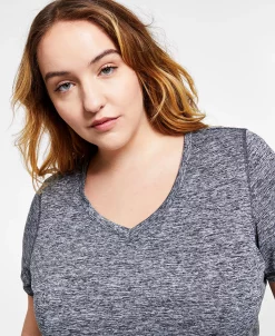 ID Ideology Women's Essentials Rapidry Heathered Performance T-Shirt, XS-4X, Created For Macy's -Adrianna Papell Sales Shop 22175768 fpx