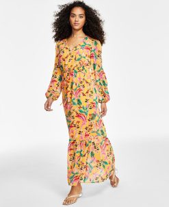 Bar III Women's Printed Chiffon Maxi Dress, Created For Macy's