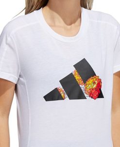 ADIDAS Women's AEROREADY Flower Graphic Running Tee -Adrianna Papell Sales Shop 22187277 fpx