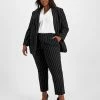 Bar III Plus Size Pinstripe One-Button Blazer, Blouse, & Pinstripe Straight Ankle Pants, Created For Macy's 2 Bar III Plus Size Pinstripe One-Button Blazer, Blouse, & Pinstripe Straight Ankle Pants, Created For Macy's -Adrianna Papell Sales Shop 22196656 fpx