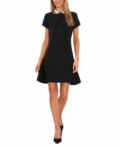 CeCe Women's Collared Bow-Tie A-Line Dress