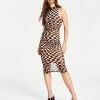 Bar III Women's Mesh Checkered Midi Dress, Created For Macy's -Adrianna Papell Sales Shop 22249398 fpx