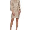 Vince Camuto Women's Belted 3/4-Sleeve Dress -Adrianna Papell Sales Shop 22289709 fpx