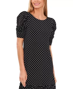 CeCe Women's Printed Ruched Sleeve Dress -Adrianna Papell Sales Shop 22295559 fpx