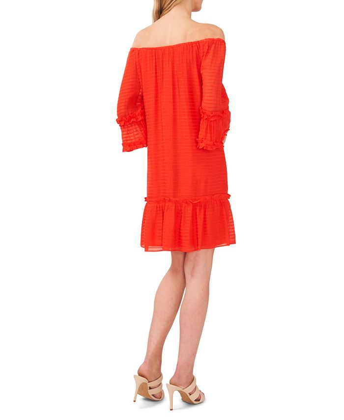 Women's Off The Shoulder Flounce Dress CeCe Women's Off The Shoulder Flounce Dress -Adrianna Papell Sales Shop