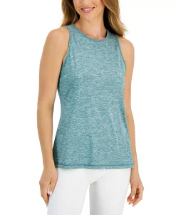 ID Ideology Women's Essentials Heathered Keyhole-Back Tank Top, Created For Macy's -Adrianna Papell Sales Shop 22298306 fpx