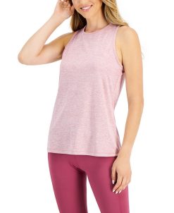 ID Ideology Women's Essentials Heathered Keyhole-Back Tank Top, Created For Macy's