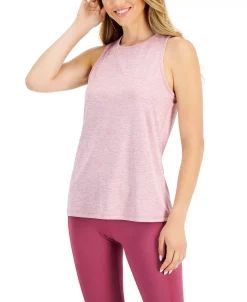 ID Ideology Women's Essentials Heathered Keyhole-Back Tank Top, Created For Macy's