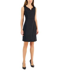 Kasper Women's Satin Princess-Seam Sleeveless Sheath Dress