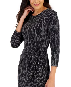 Kasper Women's Anise Metallic Faux-Wrap Dress 6 Kasper Women's Anise Metallic Faux-Wrap Dress -Adrianna Papell Sales Shop 22302817 fpx