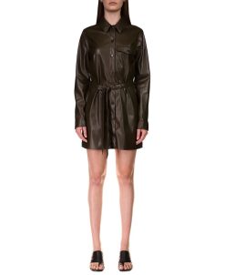 Sanctuary Women's Faux-Leather Shirtdress