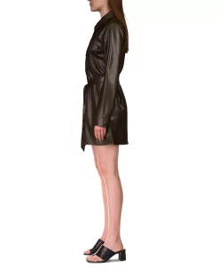 Sanctuary Women's Faux-Leather Shirtdress -Adrianna Papell Sales Shop 22323834 fpx