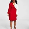 Kasper Colorblocked Surplice Side-Tie Dress -Adrianna Papell Sales Shop 22344454 fpx