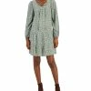 Style & Co Women's Printed V-Neck Peasant Dress, Created For Macy's -Adrianna Papell Sales Shop 22395601 fpx