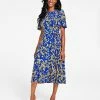 Kasper Printed Flutter-Sleeve Belted Dress -Adrianna Papell Sales Shop 22406965 fpx