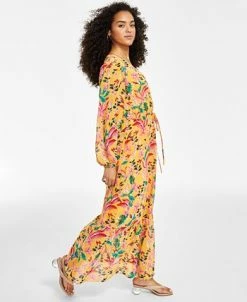 Bar III Women's Printed Chiffon Maxi Dress, Created For Macy's 10 Bar III Women's Printed Chiffon Maxi Dress, Created For Macy's -Adrianna Papell Sales Shop 22408127 fpx