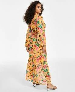 Bar III Women's Printed Chiffon Maxi Dress, Created For Macy's 9 Bar III Women's Printed Chiffon Maxi Dress, Created For Macy's -Adrianna Papell Sales Shop 22408128 fpx