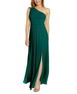 Adrianna Papell One-Shoulder Chiffon Gown