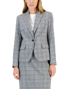 Anne Klein Women's Glen Plaid Single-Button Skirt Suit -Adrianna Papell Sales Shop 22410502 fpx