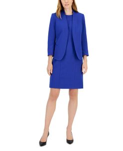 Anne Klein Executive Collection Shawl-Collar Sleeveless Sheath Dress Suit, Created For Macy's