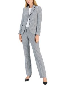 Anne Klein Women's Mini Houndstooth Two-Button Jacket & Flare-Leg Pants & Pencil Skirt