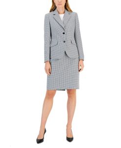 Anne Klein Women's Mini Houndstooth Two-Button Jacket & Flare-Leg Pants & Pencil Skirt -Adrianna Papell Sales Shop 22410713 fpx