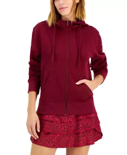 ID Ideology Women's Fleece Full-Zip Jacket, Regular & Petite, Created For Macy's -Adrianna Papell Sales Shop 22426388 fpx