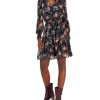 INC International Concepts Hiffon Printed Blouson-Sleeve Fit & Flare Dress, Created For Macy's -Adrianna Papell Sales Shop 22439885 fpx