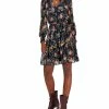 INC International Concepts Hiffon Printed Blouson-Sleeve Fit & Flare Dress, Created For Macy's -Adrianna Papell Sales Shop 22439885 fpx